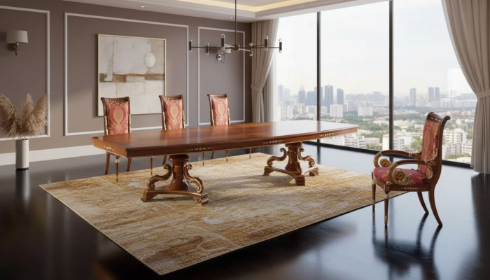 Design Luxus Tische Esszimmer Italienische Möbel Tisch Braun Esstische Neu