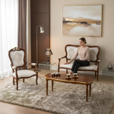 Sofagarnitur Set Design Sofa 2 Sitzer Sessel Couch Klassisch Luxus Neu