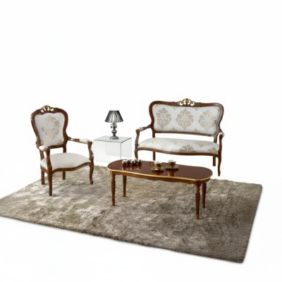 Sofagarnitur Set Design Sofa 2 Sitzer Sessel Couch Klassisch Luxus Neu