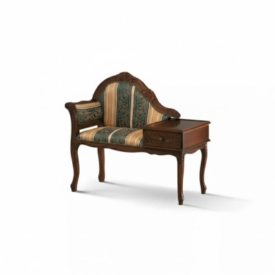 Klassischer Bank Braun Sitzbank Luxus Sitzmöbel Stoff Textil Neu Sitz