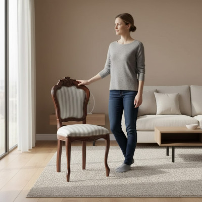 Stuhl Holz Italienische Möbel Esszimmer Stühle Luxus Design Lehnstuhl