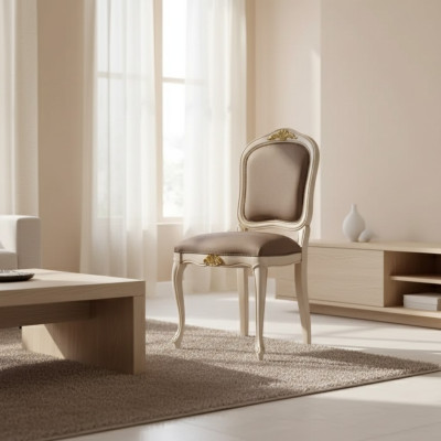 Esszimmer Stuhl Holz Sitz Polster Italienische Einrichtung Lehnstuhl Neu