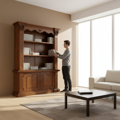 Bücherschrank Wohnwand Schrank Büro Möbel Regale Schränke Braun Neu