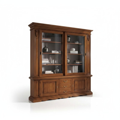 Arbeitszimmer Schrank Regal Bücherregal Holz Braun Büroschrank Italien