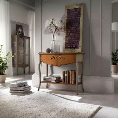 Schminktisch Konsole Luxus Braun Klassische Holz Design Italienische Neu
