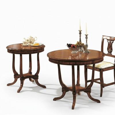 Beistelltisch Wohnzimmer Design Tische Möbel Braun Luxus Holz Klassischer