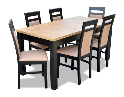 Esstisch + 6x Stühle Esszimmer Garnitur Designer Holz Klassische Set