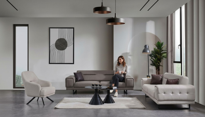 Wohnzimmer Sofas Komplett Luxus 2x Dreisitzer Sofa Modern Sessel Einrichtung