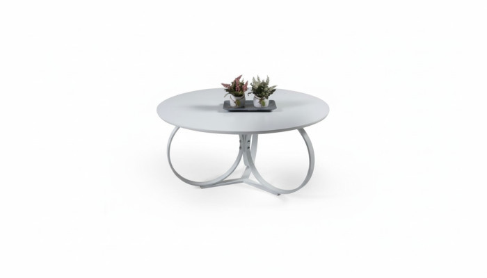 Weiß Couchtisch Rund Wohnzimmer Tisch Designer Einrichtung Modern Möbel