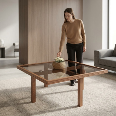 Luxus Wohnzimmer Couchtisch Glastisch Designer Einrichtung Beistelltisch