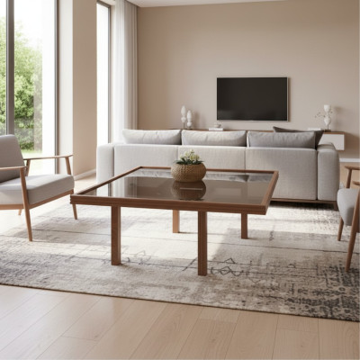 Luxus Wohnzimmer Couchtisch Glastisch Designer Einrichtung Beistelltisch