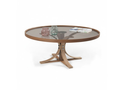 Couchtisch Braun Holz Designer Kaffee Tisch Wohnzimmer Glastisch Möbel