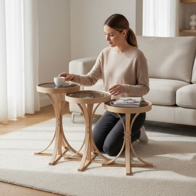 Wohnzimmer Komplett 3x Couchtische Luxus Kaffeetisch Tische Einrichtung