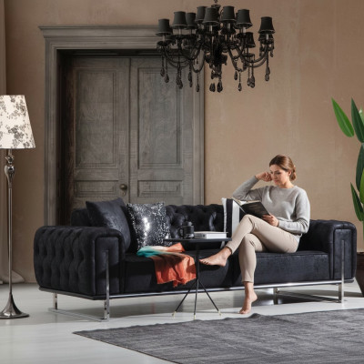 Sofa Dreisitzer Couch Design Chesterfield Luxus Möbel Polstersofas Wohnzimmer