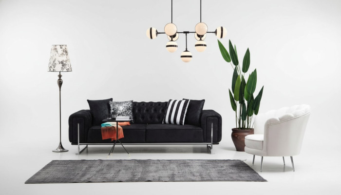 Modern Möbel Wohnzimmer Komplett Sofa Couch Dreisitzer Polstermöbel Sessel