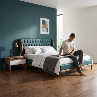 Schlafzimmer Set 3tlg Luxus Doppel Bett 2x Nachttische Modern Möbel