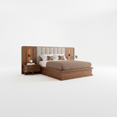 Luxus Set Schlafzimmer Komplett Doppel Bett 2x Nachttische Modern Neu