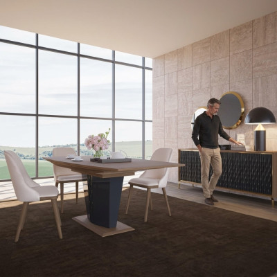 Essgruppe Modern Esstisch Esszimmer 6x Stühle Holz Möbel Luxus