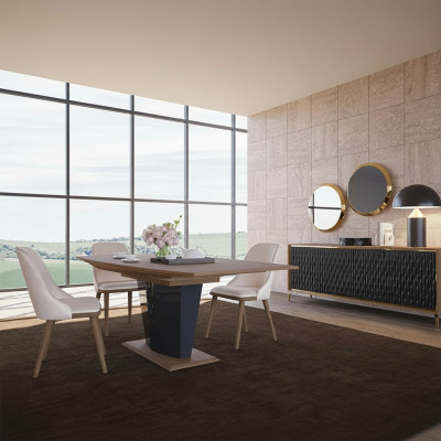 Essgruppe Modern Esstisch Esszimmer 6x Stühle Holz Möbel Luxus
