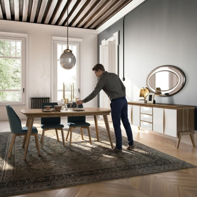 Essgruppe Design Esszimmer Möbel Weiß Luxus Set Esstisch 4x Stühle Sideboard