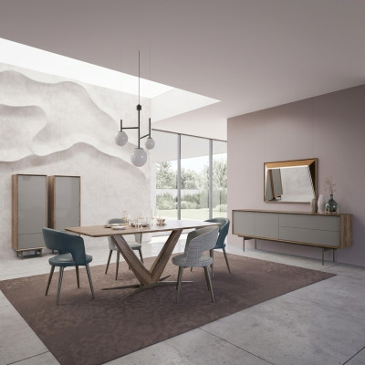 Esszimmer Set 9tlg Esstisch Komplett Stühle 4x Holz Sideboard Neu Holzschrank