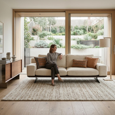 Wohnzimmer Sofa Dreisitzer Couch Textil Möbel Polstersofa Designer Einrichtung