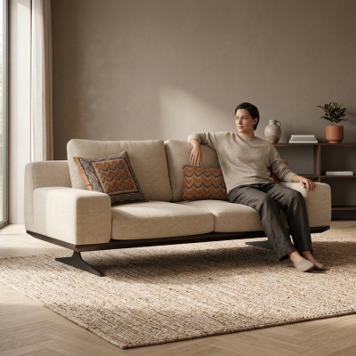 Modern Polstersofa Wohnzimmer Zweisitzer Sofa Couch Textil Designer Einrichtung