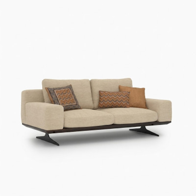 Modern Polstersofa Wohnzimmer Zweisitzer Sofa Couch Textil Designer Einrichtung