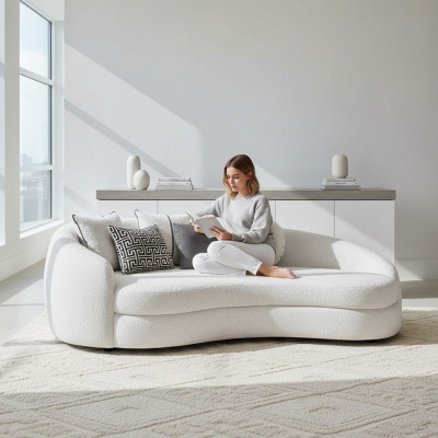 Luxus Weiß Dreisitzer Sofa Modern Polstermöbel Couch Textil Designer Einrichtung