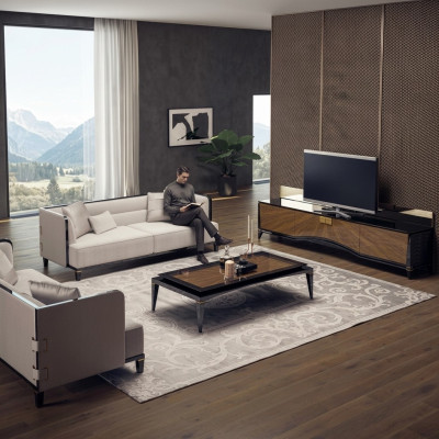 Polstermöbel Sofa Couch Designer 2x Dreisitzer Sofas Modern Weiß Einrichtung