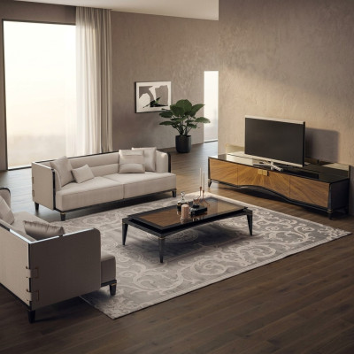 Polstermöbel Sofa Couch Designer 2x Dreisitzer Sofas Modern Weiß Einrichtung