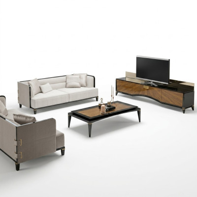 Polstermöbel Sofa Couch Designer 2x Dreisitzer Sofas Modern Weiß Einrichtung