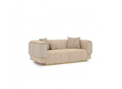 Luxus Wohnzimmer Möbel Sofa Couch Zweisitzer Beige Sofas Polstermöbel