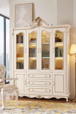 Weiß Bücherregal für Wohnzimmer klassische Möbel Luxusmöbel neu