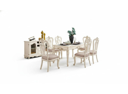 Esszimmer set Möbel für Ihr Interieur perlweiße klassische Möbel aus 8tlg