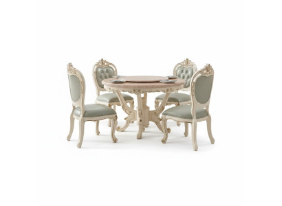 Esszimmer Set 7tlg Holz klassische Möbel Esstisch + 6x Stühle Luxus