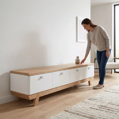 Wohnzimmer tv Ständer Holz Fernseher weiß Ständer Schrank Möbel rtv