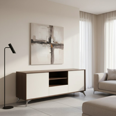 Design Wandschrank Regal Wohnzimmer TV-Ständer Holz Wand Regale
