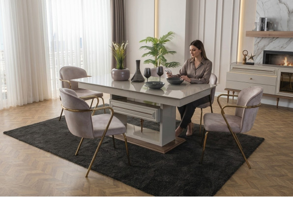 Esszimmertisch Esstisch Tische Modern Esszimmer Designer Neu Beige
