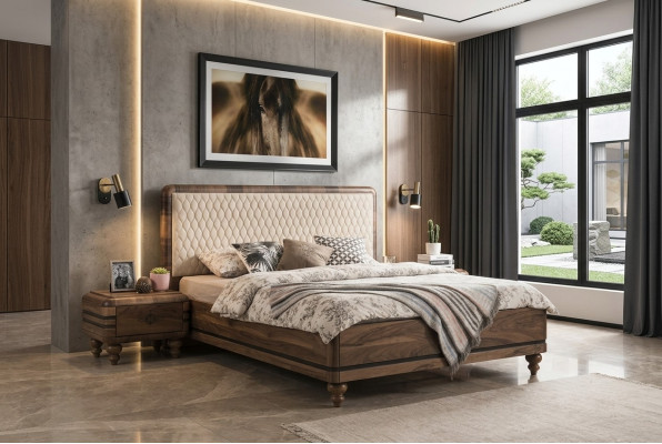 Schlafzimmer Möbel Luxus Designer Bett 2x Nachttischer Doppelbett 3tlg