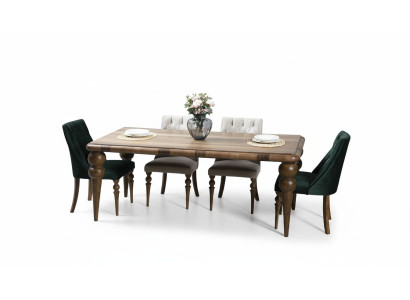 Esszimmer Möbel Luxus Set Esstisch 4x Stühle Modernes Design Holz Stil