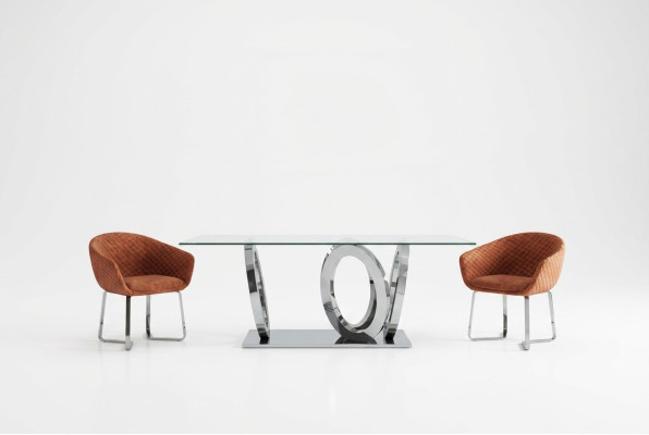 Moderner Designer Esszimmer Esstisch Küchentisch Glasplatte Stil Möbel