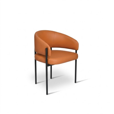 Oranger Luxus Stuhl Moderne Esszimmer Stühle Polster Kunstleder Möbel