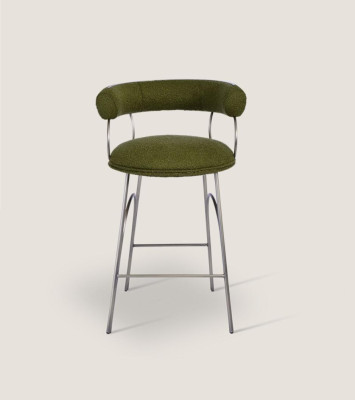 Olivengrüner Barhocker Luxus Lehnstuhl Designer Sessel Polster Möbel