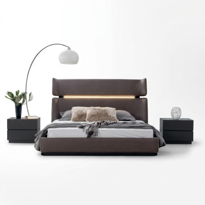 Luxus Schlafzimmer set Bett mit 2x Nachttische Modernen Designen Set