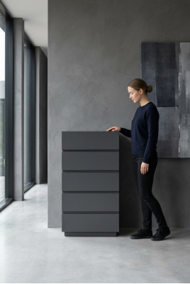Kommode Schlafzimmer Holz Grau Modern desıgnen Kommoden Sideboard Möbel