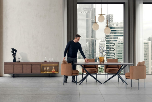 Esszimmer Modernen Set Tisch 4x Stuhle Anrichte Luxus Designer Set