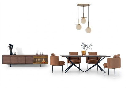 Esszimmer Modernen Set Tisch 4x Stuhle Anrichte Luxus Designer Set
