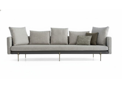 Luxus Sofa Grau Farbe Wohnzimmer Polster Textil 5 sitzer Couch Fünfsitzer
