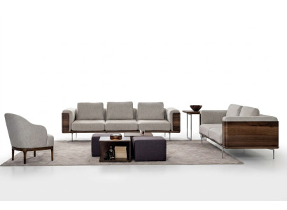 Wohnzimmer Set Luxus Modernen Designen 2x Sofas mit Sessel Sofagarnitur